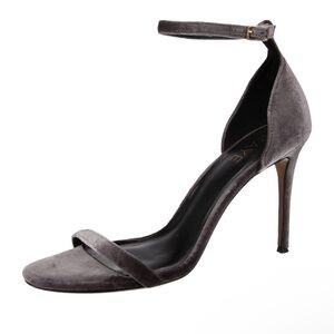 Gray Velvet Stiletto Heels
